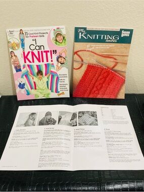 2 Knit Pattern Books: I Can‎ Knit! & My Knitting Teacher Book Set